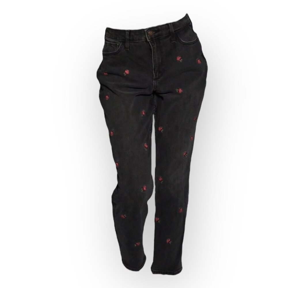 Hollister Black Rose Embroidery Jeans